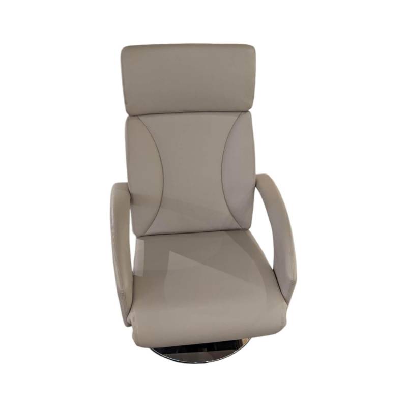 Sessel RE500 18 Leder 43 Perl 210 Beige Creme Grau Tellerfuß Verchromt 2 Motoris... von Erpo