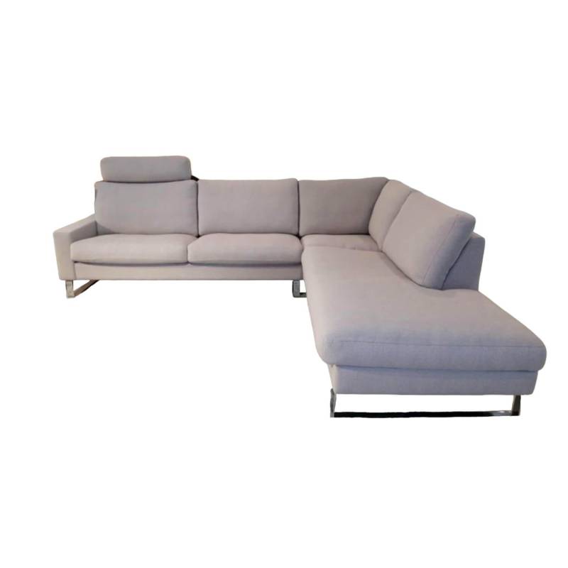 Sofa CL 500 Bezug Stoff Kust Grau 2016.98 Metallkufe Chrom Glänzend von Erpo