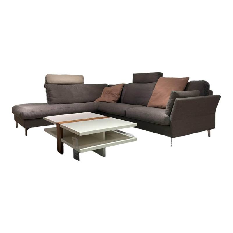 Sofa Classics 990 Stoff 2026.78 Ruig Braun-Beige Fuß Metall Hochglanz von Erpo