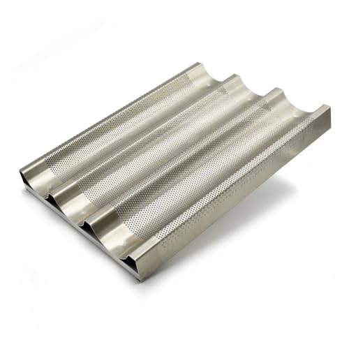 Erre4m Backblech mit Löchern für Baguettes à 30 x 40 cm, mit Traverse aus professionellem Aluminium von Erre4M