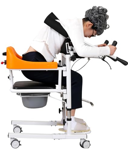 Errzom Hydraulischer Patientenlifter mit unterstütztem Oberkörperliftgestell für Rollstuhl Lift Transfer, Auto-Lift Nachttisch Kommode Stuhl Lift Hilfe, Höhenverstellbarer Badezimmer Rollstuhl von Errzom