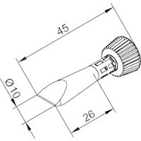 Ersa - 0102CDLF100C/SB Lötspitze Meißelform Spitzen-Größe 10 mm Spitzen-Länge 45 mm Inhalt 1 St. von Ersa