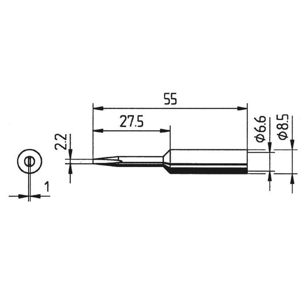 Ersa Lötfitting Ersa 0832KDLF Lötspitze Meißelform, verlängert Spitzen-Größe 2.2 mm I, (0832KDLF) von Ersa
