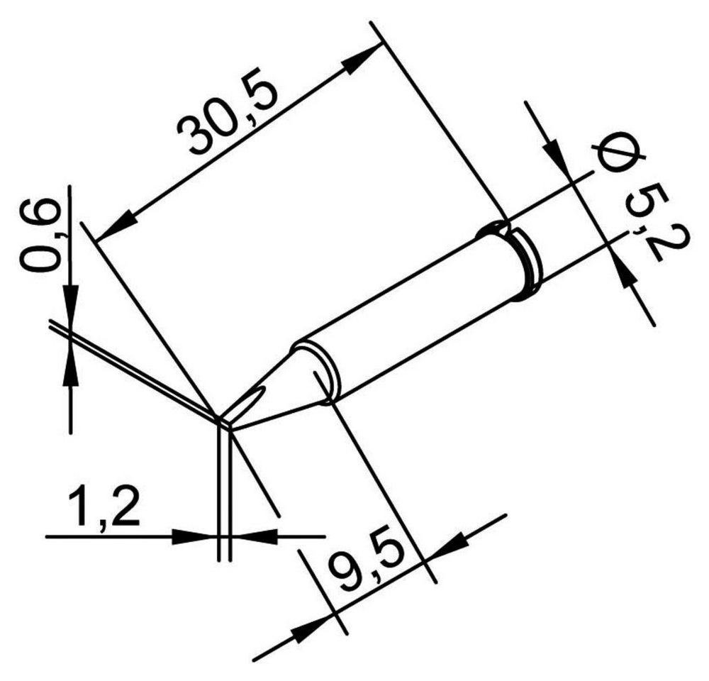 Ersa Lötfitting Ersa 102 CD LF 12 Lötspitze Meißelform, gerade Spitzen-Größe 1.2 mm I, (102 CD LF 12) von Ersa