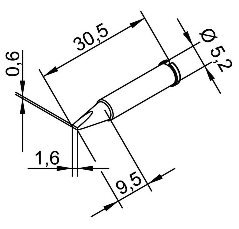 Ersa Lötfitting Ersa 102 CD LF 16 Lötspitze Meißelform, gerade Spitzen-Größe 1.6 mm I, (102 CD LF 16) von Ersa