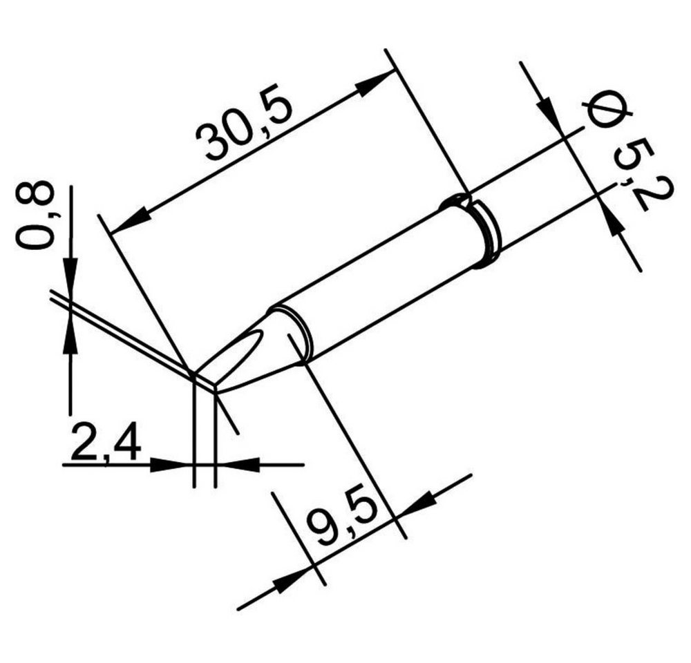 Ersa Lötfitting Ersa 102 CD LF 24 Lötspitze Meißelform, gerade Spitzen-Größe 2.4 mm I, (102 CD LF 24) von Ersa