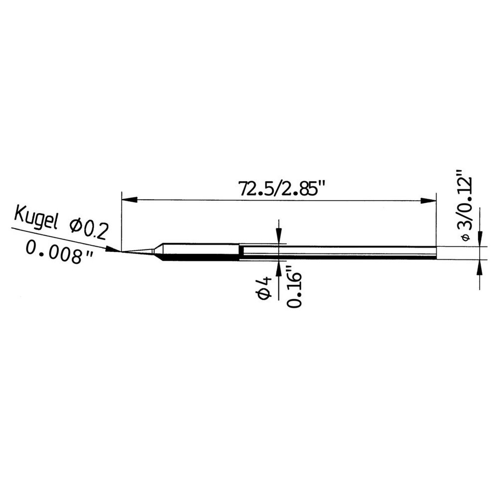 Ersa Lötfitting Ersa 212 SD LF Lötspitze Bleistiftform Spitzen-Größe 0.2 mm Inhalt 1, (212 SD LF) von Ersa