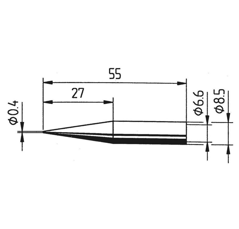 Ersa Lötfitting Ersa 842 UD LF Lötspitze Bleistiftform, verlängert Spitzen-Größe 0.4 m, (842 UD LF) von Ersa