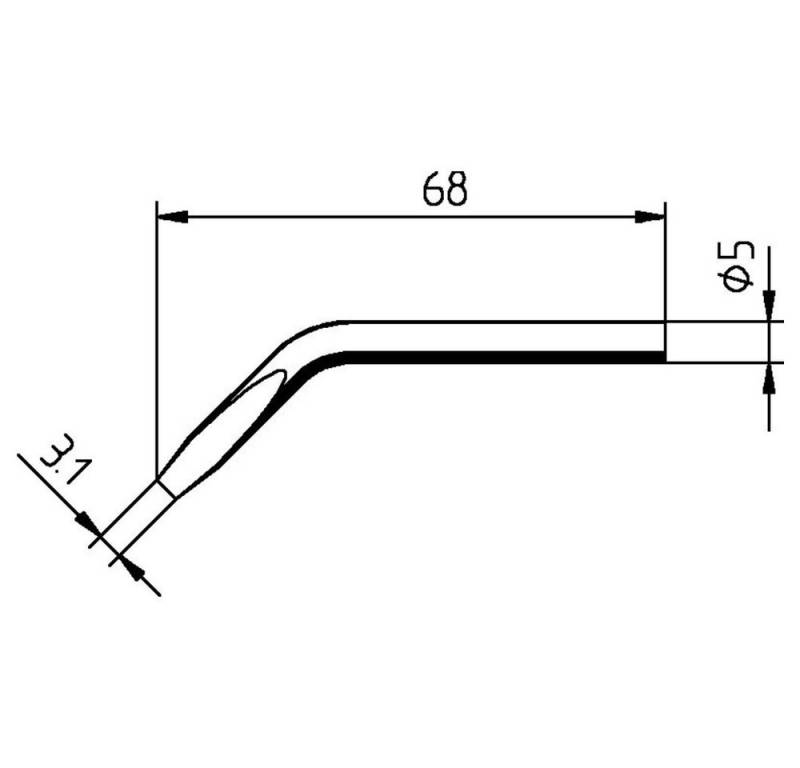 Ersa Lötkolben Ersa 0032JD Lötspitze Meißelform, gebogen Spitzen-Größe 3.10 mm Inhal, 0032JD von Ersa