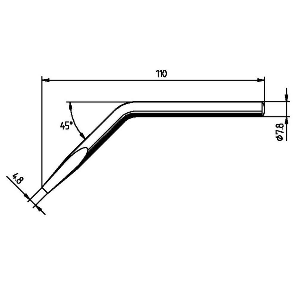 Ersa Lötkolben Ersa 0082JD Lötspitze Meißelform, gebogen Spitzen-Größe 4.80 mm Inhal, 0082JD von Ersa