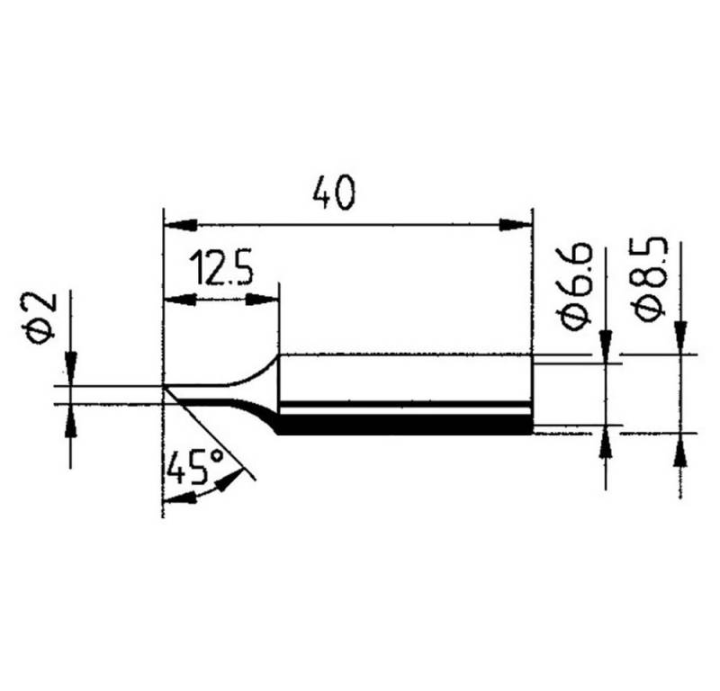 Ersa Lötkolben Ersa 0832FDLF Lötspitze angeschrägt Spitzen-Größe 2 mm Inhalt 1 St., 0832FDLF von Ersa