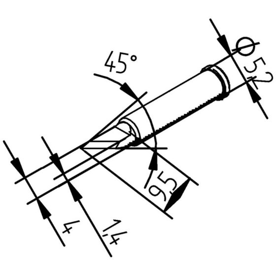 Ersa - Lötspitze Serie 0102, Sonderform, BDLF20/2,0mm, PLCC-Messer, 1 Stück von Ersa