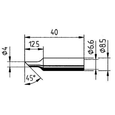 Lötspitze, Serie 0832, NDLF/angeschrägt, 4.0mm, 1 Stück von Ersa