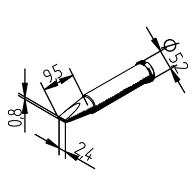 Lötspitze Serie 0102, Meißelform, CDLF24L/2,4mm, lang, 1 Stück Lötspitze Serie 0102, Meißelform, CDLF24L/2,4mm, lang, 1 Stück von Ersa