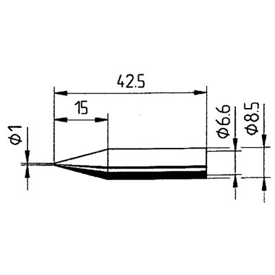 Lötspitze Serie 842, UDLF/0,4mm, bleistiftspitz, bleifrei, 1 Stück von Ersa