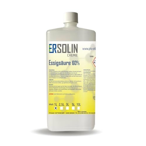 Ersolin Essigsäure 60% Entkalker 1L Essigessenz C2H4O2 Reiniger technisch (1 Liter) von ERSOLIN