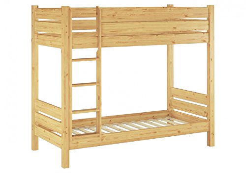 Erst-Holz® Etagenbett für Erwachsene Kiefer-Massivholz 100x200 Nische 100 teilbar Rollroste 60.16-10T100 von Erst-Holz
