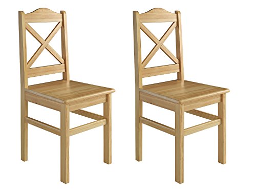 Erst-Holz Küchenstuhl Massivholzstuhl Esszimmerstuhl Kiefer 2X Stühle 90.71-20-D von Erst-Holz