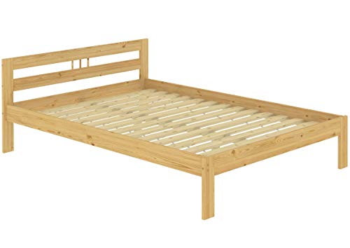 Erst-Holz® Doppelbett Kieferbett Natur 140x200 Massivholz Futonbett Französisches Bett Rollrost 60.64-14 von Erst-Holz