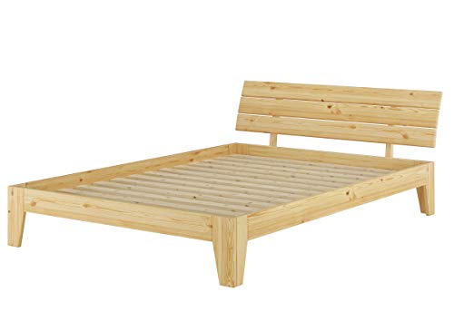 Erst-Holz Doppelbett Überlänge 160x220 Futonbett Massivholz Kieferbett Natur mit Rollrost 60.62-16-220 von Erst-Holz