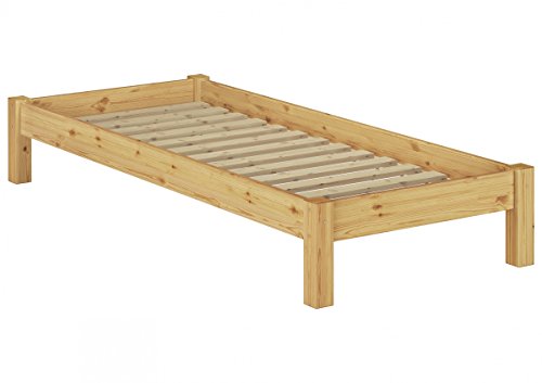 Erst-Holz® Einzelbett Kiefer Natur 80x200 Massivholzbett Futonbett Jugendbett Rollrost 60.35-08 von Erst-Holz