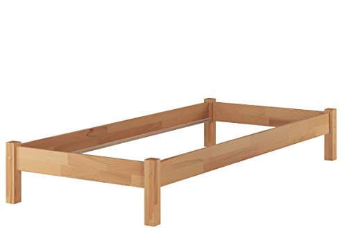 Erst-Holz Einzelbett 100x220 Überlänge Futon Gästebett Buche massiv Bettgestell ohne Zubehör 60.84-10-220 oR von Erst-Holz