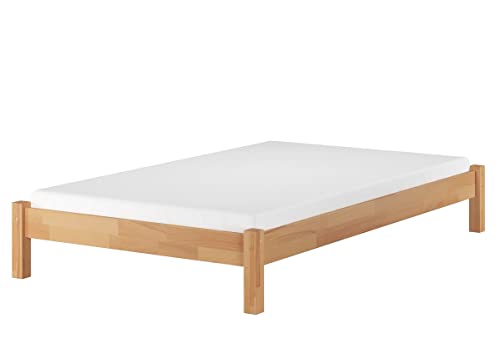 Erst-Holz® Einzelbett in Überlänge 120x220 Buche-Bettgestell mit Matratze und Rollrost 60.84-12-220 M von Erst-Holz