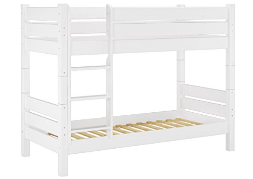 Erst-Holz® Etagenbett für Erwachsene 80x200 weiß, Nische 80 cm teilbar, mit 2 Rollroste 60.16-08 W T80 von Erst-Holz