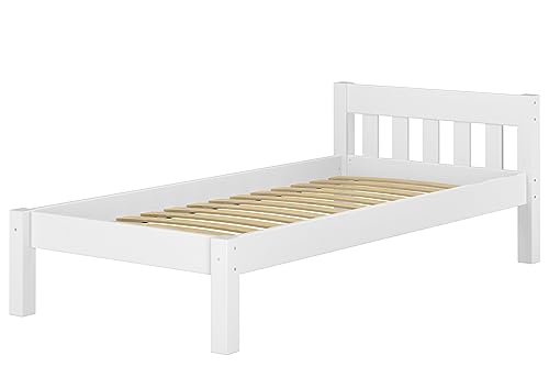 Erst-Holz Futonbett Einzelbett 100x200 Massivholzbett Kiefer weiß Bettrahmen mit Rollrost 60.38-10WFL von Erst-Holz