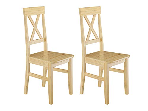 Erst-Holz Küchenstühle Doppelpack Massivholzstühle 2X Esszimmerstuhl Kiefer 90.71-23-D von Erst-Holz