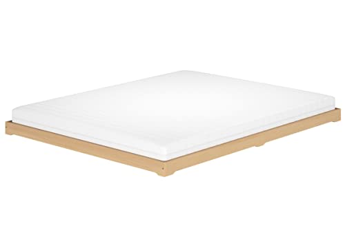 Erst-Holz Niederflurbett Bodenbett Studentenbett Teenagerbett 160x200 Buche Massivholz V-60.66-16, Ausstattung:Rollrost und Matratze inkl. von Erst-Holz