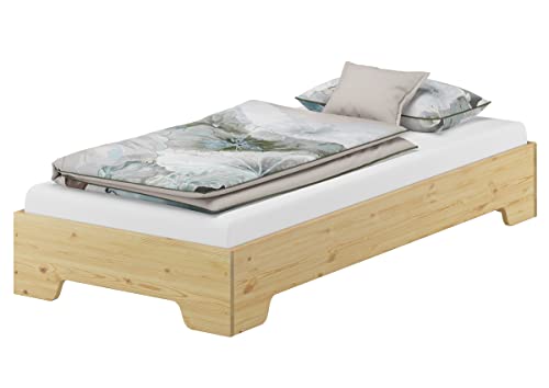 Erst-Holz® Stapelbett 100x200 Pensionsbett, Gästebett mit wählbarem Zubehör V-60.56-10, Ausstattung:ohne Zubehör von Erst-Holz