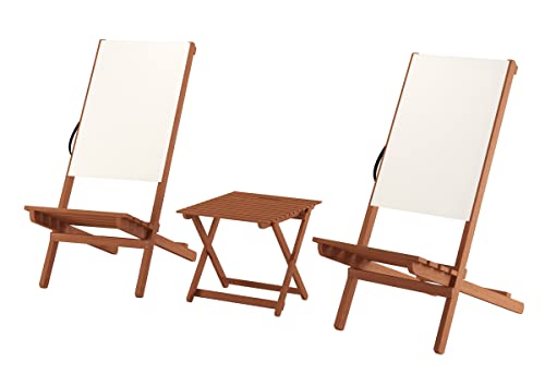 Erst-Holz Wikingerstuhl-Set Lagerfeuerstuhl Anglerstuhl Strandstuhl Partystuhl Stofffarbe weiß V-10-361, Stühle:Doppelpack mit Tisch von Erst-Holz