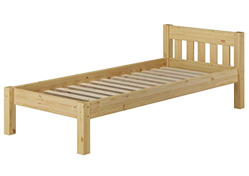 Erst-Holz® Einzelbett Massivholz-Bett Kiefer Natur 90x200 Futonbett Jugendbett Rollrost Singlebett 60.38-09 von Erst-Holz