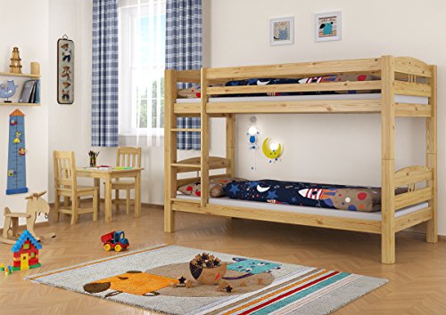 Erst-Holz® Stockbett Etagenbett Kiefer 90x200 massives Hochbett f. Kinderzimmer Doppelbett Rollrost 60.10-09 von Erst-Holz