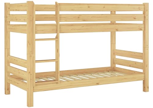 Teilbares Etagenbett Massivholz Kiefer 90x200 Rollrost Hohes Bett Stockbett 60.11-09 100 von Erst-Holz