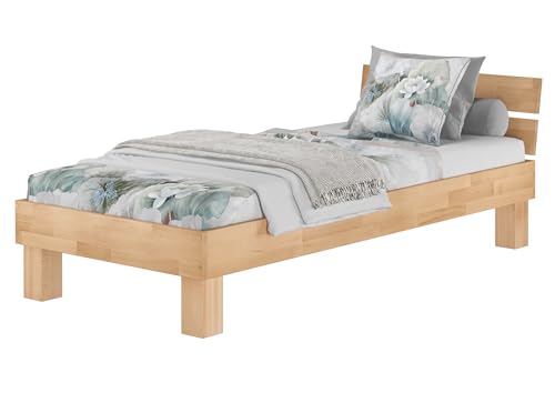 Bett Holzbett 100x220 Überlänge Buche massiv V-60.80-10-220 ohne Zubehör von Erst-Holz