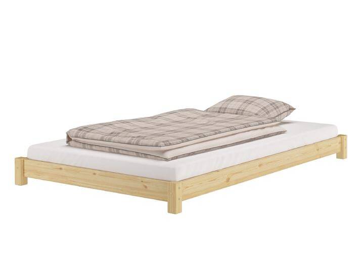 Breites Flaches Futonbett Einzelbett 120 x 200 cm Kiefer Massiv von Erst-Holz