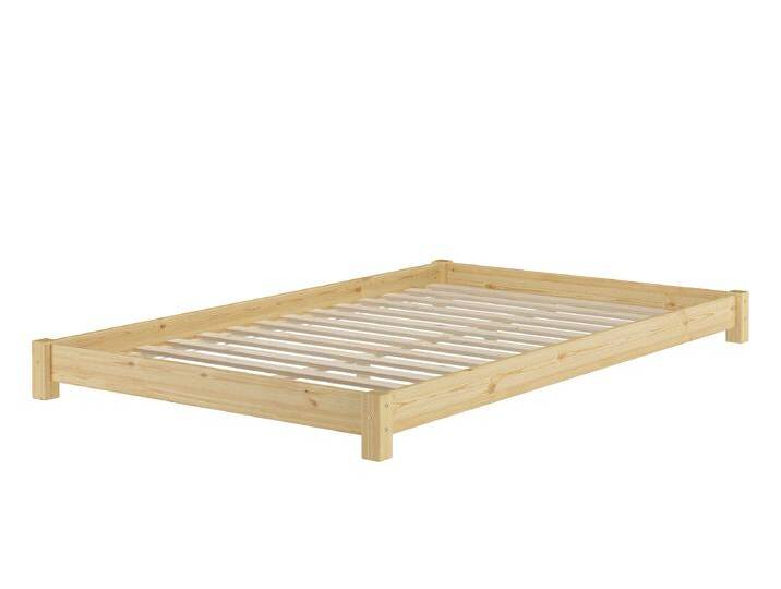 Breites Flaches Futonbett Einzelbett 120 x 200 cm Kiefer Massiv von Erst-Holz