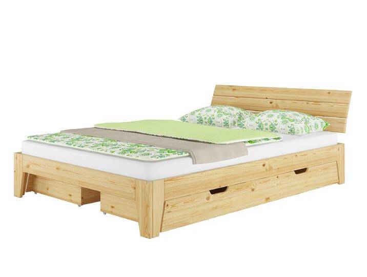 Echtholzbett Doppelbett 140 x 200 Kiefer Massiv Natur von Erst-Holz