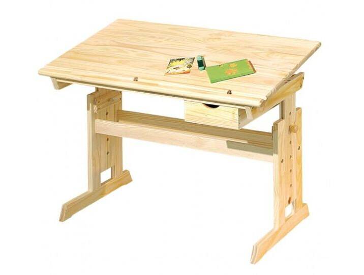 Echtholztisch Kinderschreibtisch Kiefer Massiv Natur 109 x 55 x 63 von Erst-Holz