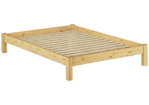 Erst-Holz® Bettgestell Kiefer Natur Einzelbett 120x200 Massivholzbettgestell mit Rollrost 60.35-12 von Erst-Holz