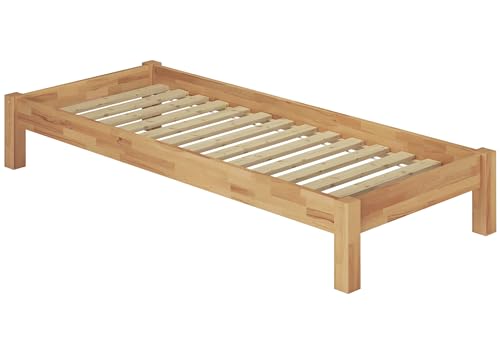 Erst-Holz Einzelbett Buchebett Natur Massivholz 120x200 Futonbett Bettrahmen Rollrost 60.84-12 von Erst-Holz