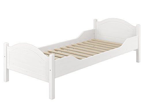 Erst-Holz® Einzelbett Kiefer weiß 90x200 Jugendbett Singlebett mit Federholzrahmen 60.30-09WFV von Erst-Holz