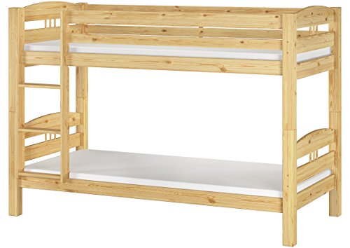 Erst-Holz® Etagenbett Kiefer-Massivholz Natur 90x200 Stockbett Rollroste Matratzen Hochbett 60.10-09 M von Erst-Holz