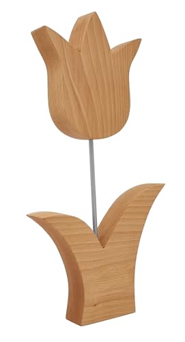Erst-Holz® Handgefertigte Holztulpen Buche Echtholz Holzblumen Dekoration V-40.11-Tulpen, Größe: 33 cm von Erst-Holz
