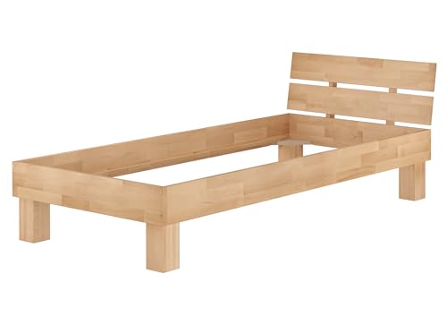 Erst-Holz® Massivholzbett Buche Natur Bettgestell Holzbett 100x200 Einzelbett ohne Zubehör 60.80-10 oR von Erst-Holz
