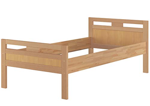 Erst-Holz® Massivholzbett Seniorenbett Buche Natur 100x200 Einzelbett Hohes Bett Komforthöhe 60.74-10 oR von Erst-Holz