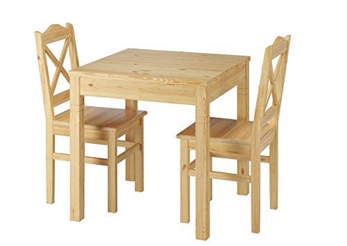 Erst-Holz Schöne Sitzgruppe mit Tisch und 2 Stühle Kiefer Natur Massivholz 90.70-50 B -Set 20 von Erst-Holz