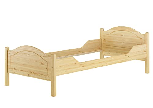 Erst-Holz® Stabiles Bettgestell Kiefer Natur 90x200 Einzelbett ohne Rollrost Jugendbett 60.30-09oR von Erst-Holz